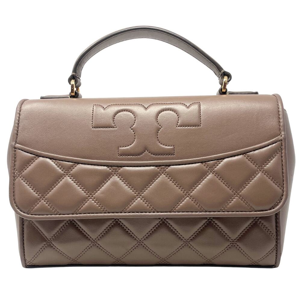 Tory Burch Bag Crossbody Purse Top Handle Savannah Quilted Leather Blush Pink - Picture 2 of 10